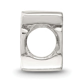 Sterling Silver 925 Polished Letter E Bead Solid Cast Design by Sophia